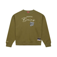 NHL Boston Bruins Mitchell & Ness Women's Fleece Sweatshirt - Hunter Green