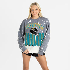 Jacksonville Jaguars Gameday Couture Women's Arch Rivals Faded Wash Sweatshirt Gray