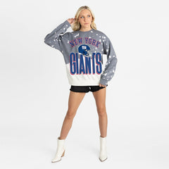 New York Giants Gameday Couture Women's Arch Rivals Faded Wash Sweatshirt Gray