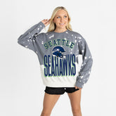 Seattle Seahawks Gameday Couture Women's Arch Rivals Faded Wash Sweatshirt Gray
