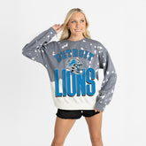 Detroit Lions Gameday Couture Women's Arch Rivals Faded Wash Sweatshirt Gray