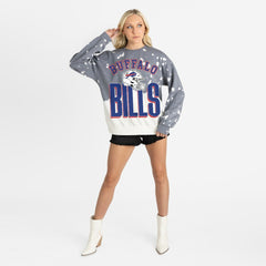 Buffalo Bills Gameday Couture Women's Arch Rivals Faded Wash Sweatshirt Gray