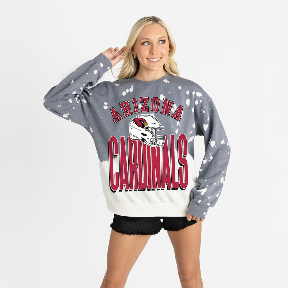 Arizona Cardinals Gameday Couture Women's Arch Rivals Faded Wash Sweatshirt Gray