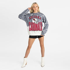 Arizona Cardinals Gameday Couture Women's Arch Rivals Faded Wash Sweatshirt Gray