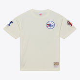 Philadelphia 76ers Hardwood Classics Chainstitch Premium T-Shirt Cream