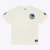 Golden State Warriors Hardwood Classics Chainstitch Premium T-Shirt Cream