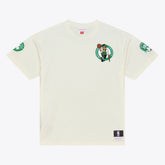 Boston Celtics Hardwood Classics Chainstitch Premium T-Shirt Cream