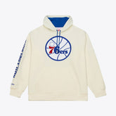 Philadelphia 76ers Hardwood Classics Chainstitch Premium Fleece Hoodie Cream