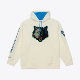 Minnesota Timberwolves Hardwood Classics Chainstitch Premium Fleece Hoodie Cream