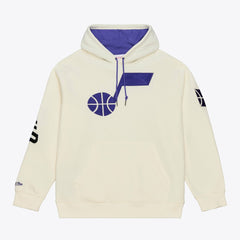 Utah Jazz Hardwood Classics Chainstitch Premium Fleece Hoodie Cream