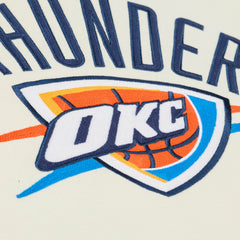 Oklahoma City Thunder Hardwood Classics Chainstitch Premium Fleece Hoodie Cream