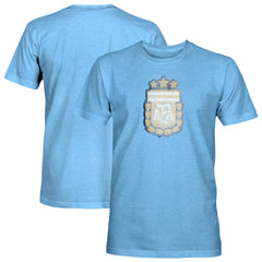 Argentina National Team 1863FC Color Badge Tri-Blend T-Shirt Light Blue