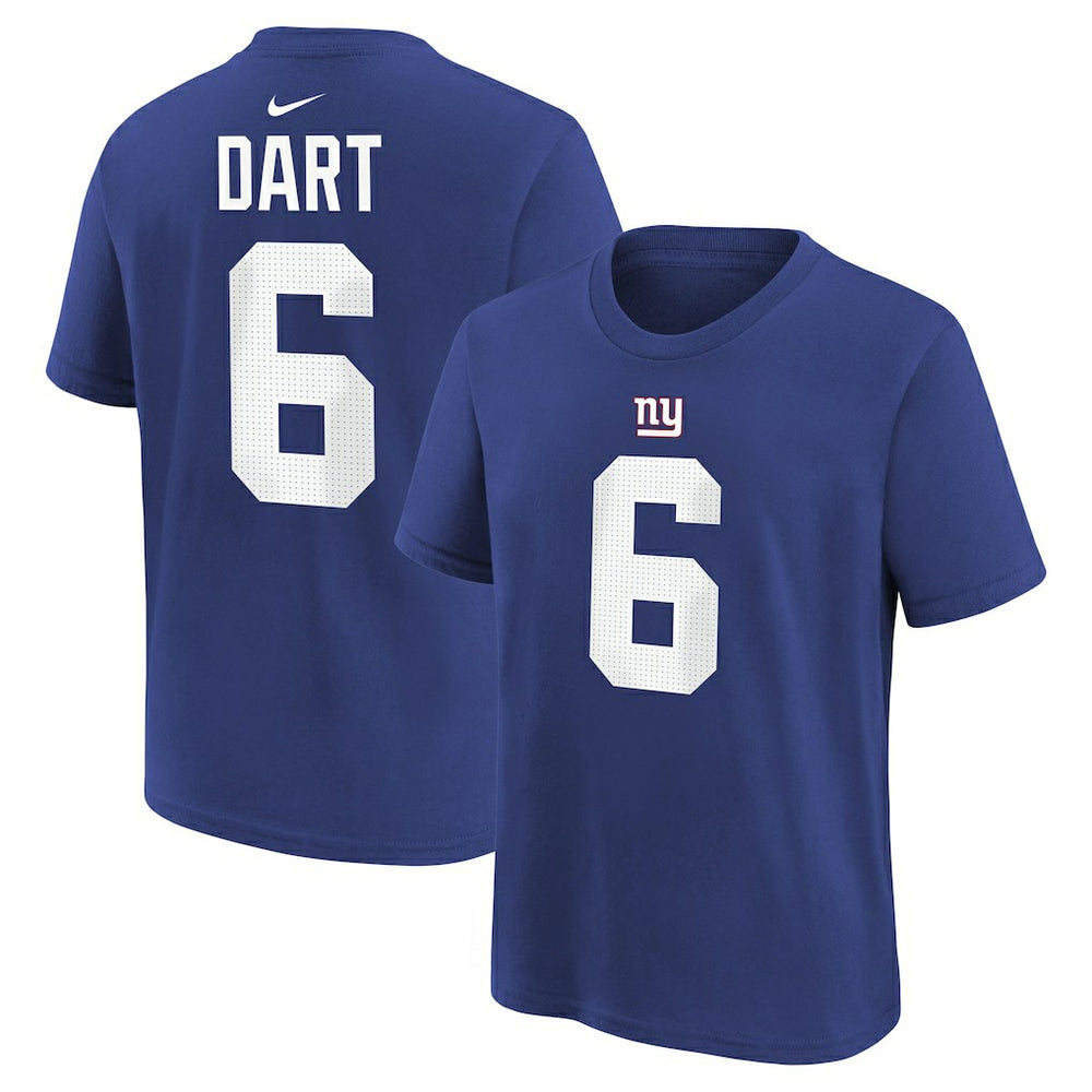 Jaxson Dart New York Giants Youth Name & Number T-Shirt Royal
