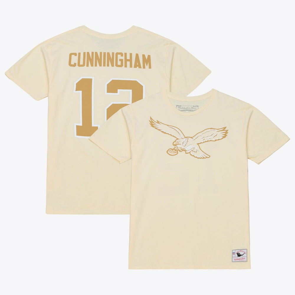 Randall Cunningham Philadelphia Eagles Sandman Name & Number T-Shirt Cream