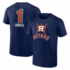 Carlos Correa Houston Astros Fastball Player Name & Number T-Shirt - Navy T-shirts