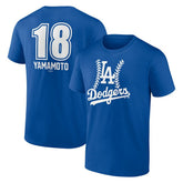 Yoshinobu Yamamoto Los Angeles Dodgers Fastball Player Name & Number T-Shirt - Royal T-shirts