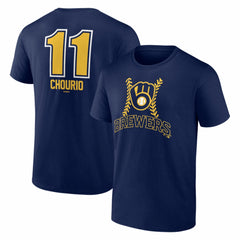 Jackson Chourio Milwaukee Brewers Fastball Player Name & Number T-Shirt - Navy T-shirts