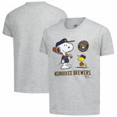 Milwaukee Brewers Youth Peanuts Snoopy T-Shirt - Heather Gray T-shirts