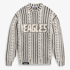 Philadelphia Eagles Off Season x NFL Unisex Cable Knit Sweater Cream/Gray
