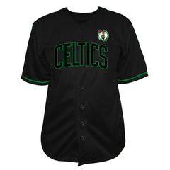 NBA Boston Celtics Big & Tall Pop Full-Button Baseball Jersey - Black
