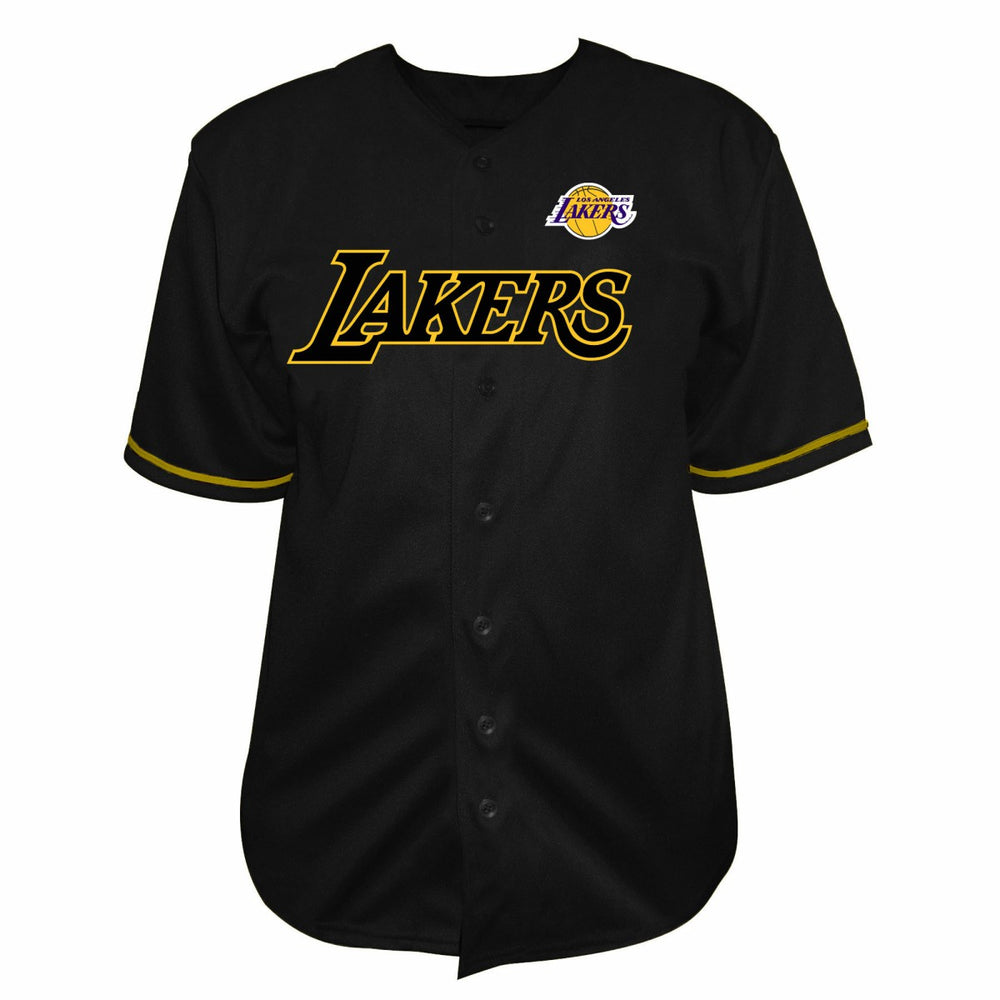 Los Angeles Lakers Big & Tall Pop Full-Button Jersey Black