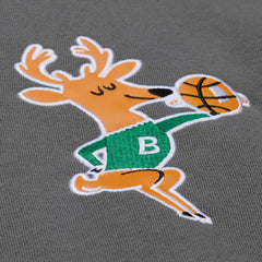 Milwaukee Bucks Throw It Back Quilted Fleece Quarter-Zip Hoodie Gray