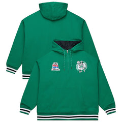 Boston Celtics Throw It Back Quilted Fleece Quarter-Zip Hoodie Green