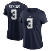 George Pickens Dallas Cowboys Women's Player Name & Number T-Shirt Navy