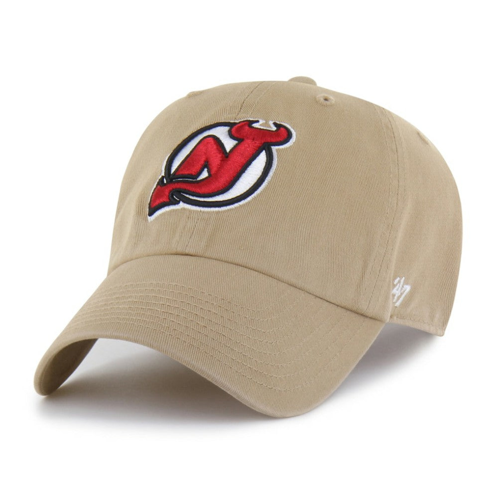 NHL New Jersey Devils '47 Logo Clean Up Adjustable Hat - Khaki
