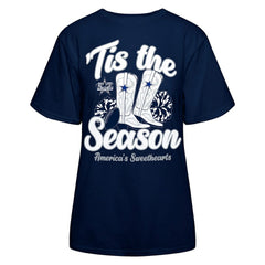 Dallas Cowboys Women's 'Tis The Season Boots T-Shirt Navy