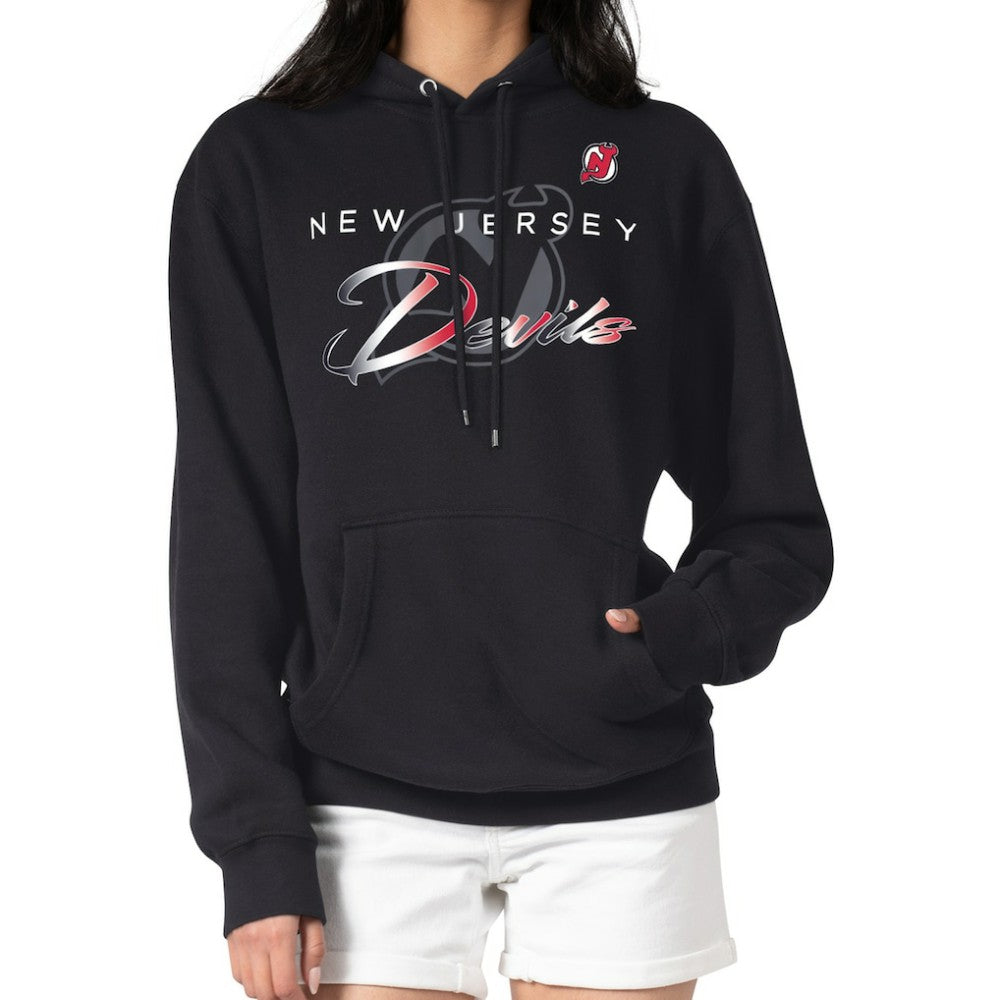 NHL New Jersey Devils G-III 4Her by Carl Banks Shadow Logo Fleece Pullover Hoodie - Black