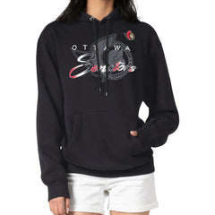NHL Ottawa Senators G-III 4Her by Carl Banks Shadow Logo Fleece Pullover Hoodie - Black