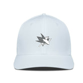 NHL San Jose Sharks Levelwear Rise Slate & Snow Structured Flex Hat - White