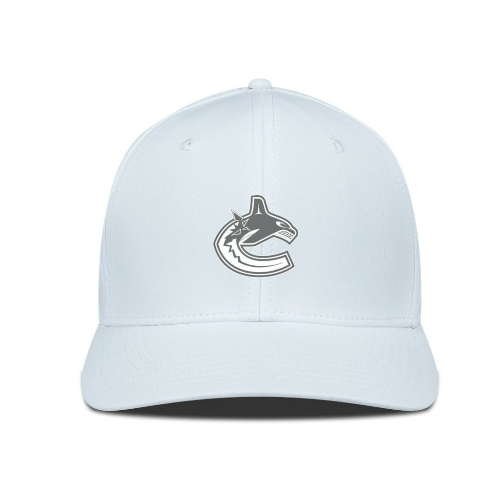 NHL Vancouver Canucks Levelwear Rise Slate & Snow Structured Flex Hat - White
