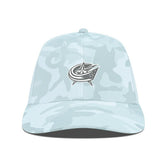 NHL Columbus Blue Jackets Levelwear Clash Slate & Snow Meshback Flex Hat - Camo