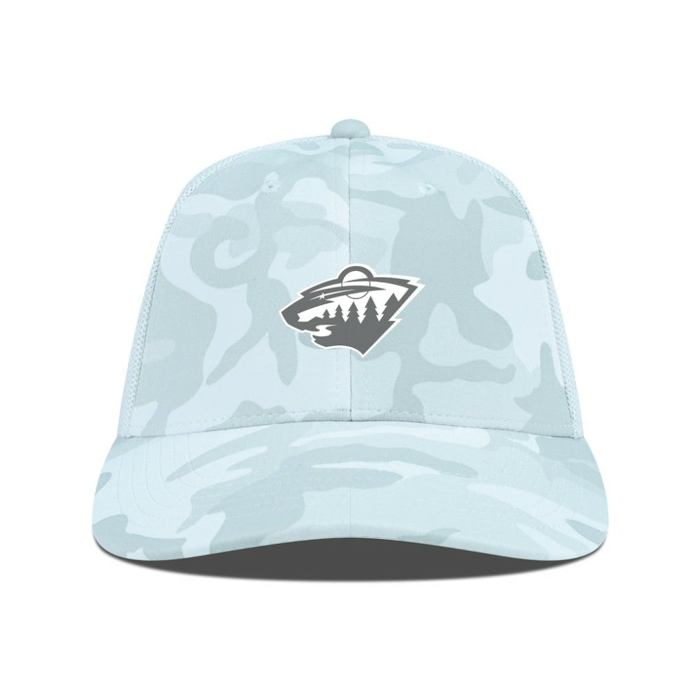 NHL Minnesota Wild Levelwear Clash Slate & Snow Meshback Flex Hat - Camo