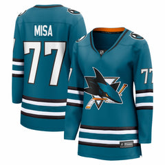 NHL Michael Misa San Jose Sharks Fanatics Women's Breakaway Jersey - Teal