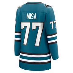 NHL Michael Misa San Jose Sharks Fanatics Women's Breakaway Jersey - Teal
