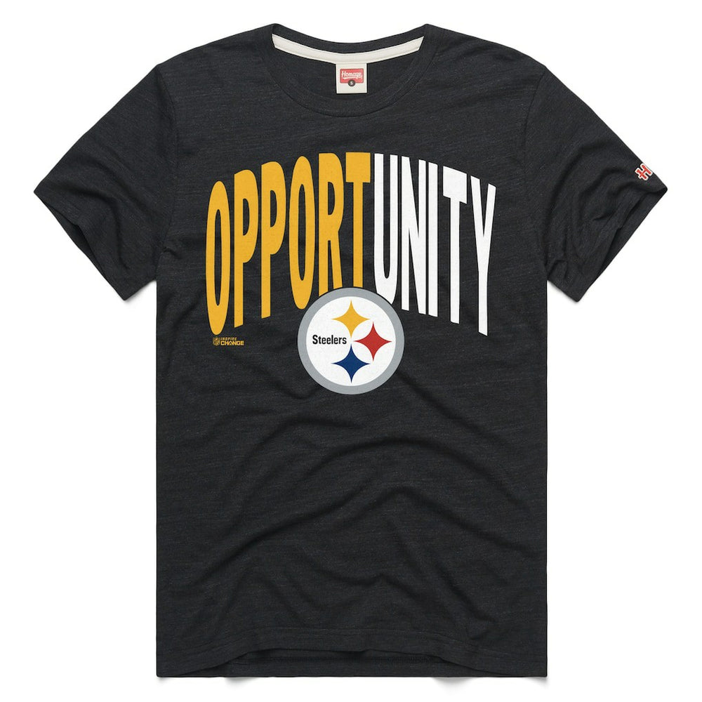 Pittsburgh Steelers Homage Unisex 2025 Inspire Change Opportunity Tri-Blend T-Shirt Charcoal