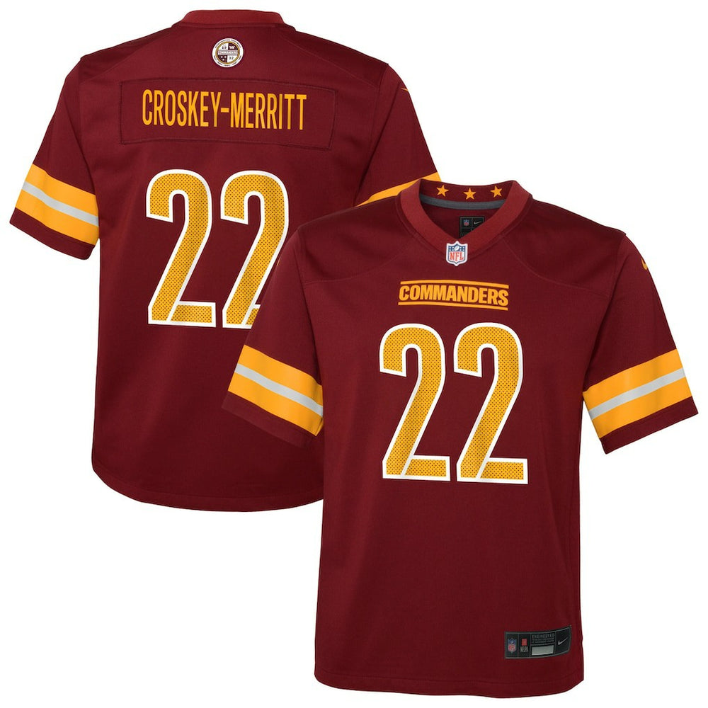 NFL Jacory Croskey-Merritt Washington Commanders Youth Team Game Jersey - Burgundy