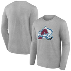 NHL Colorado Avalanche Women's Primary Logo Long Sleeve V-Neck T-Shirt - Gray