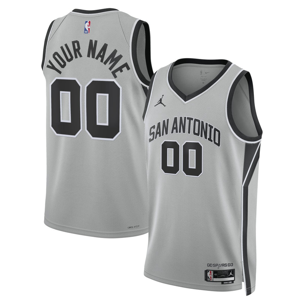 NBA San Antonio Spurs Jordan Brand Unisex Swingman Custom Jersey - Statement Edition - Silver for sale