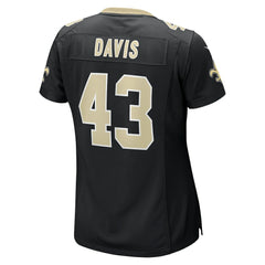 NFL Michael Davis New Orleans Saints Women's Team Game Jersey - Black