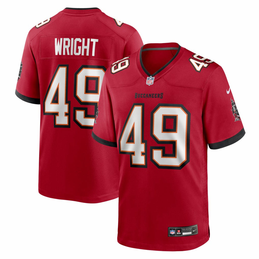 NFL Owen Wright Tampa Bay Buccaneers Team Game Jersey - Red