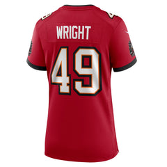 NFL Owen Wright Tampa Bay Buccaneers Women's Team Game Jersey - Red
