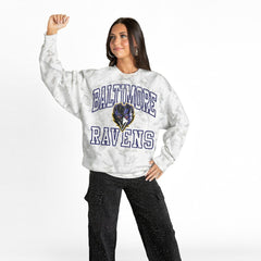 Baltimore Ravens Gameday Couture Women's Whiteout Oversized Premium Fleece Sweatshirt Arctic Camo