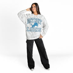Detroit Lions Gameday Couture Women's Whiteout Oversized Premium Fleece Sweatshirt Arctic Camo