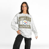 Pittsburgh Steelers Gameday Couture Women's Whiteout Oversized Premium Fleece Sweatshirt Arctic Camo