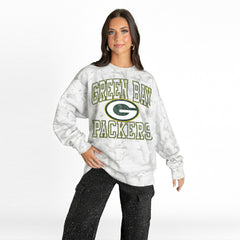 Green Bay Packers Gameday Couture Women's Whiteout Oversized Premium Fleece Sweatshirt Arctic Camo