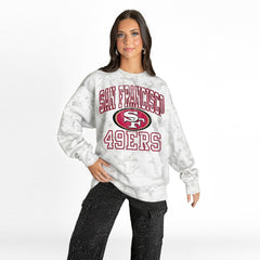 San Francisco 49ers Gameday Couture Women's Whiteout Oversized Premium Fleece Sweatshirt Arctic Camo
